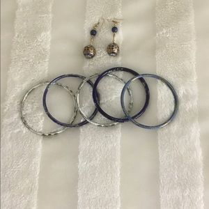 Colorfull bangles with a match set of earings.